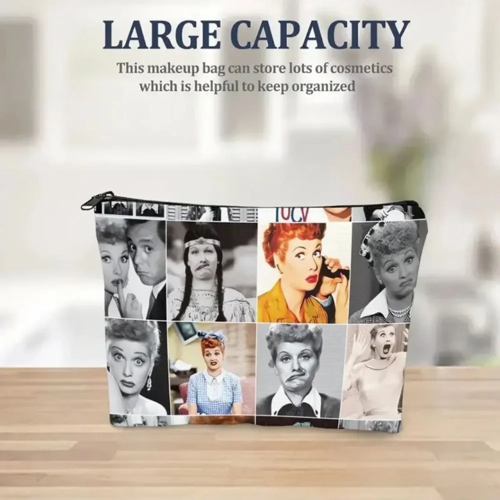 I Love Lucy Canvas Zippered Makeup Cosmetic Pouch